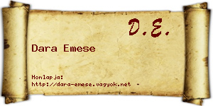 Dara Emese névjegykártya